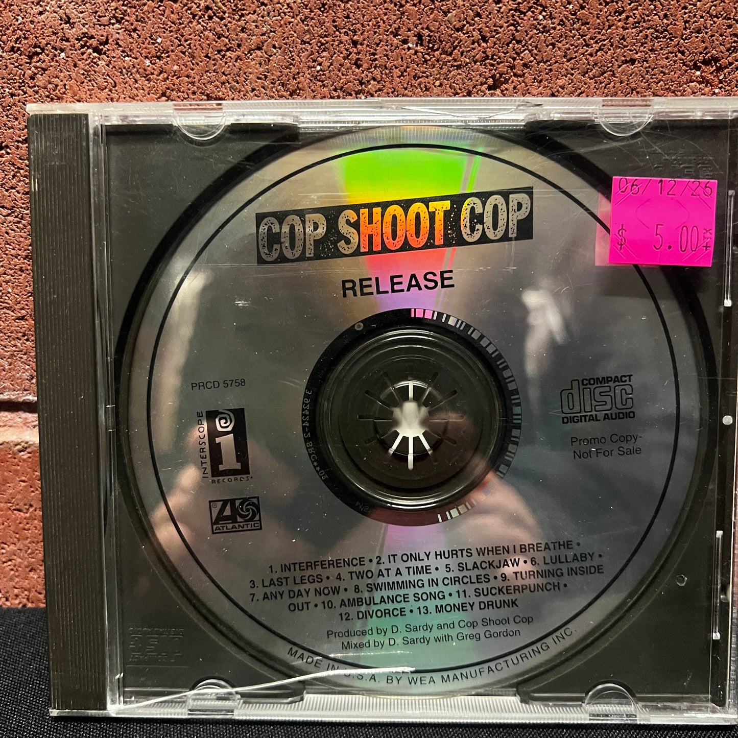 Used CD: Cop Shoot Cop "Release" CD (Promo copy)