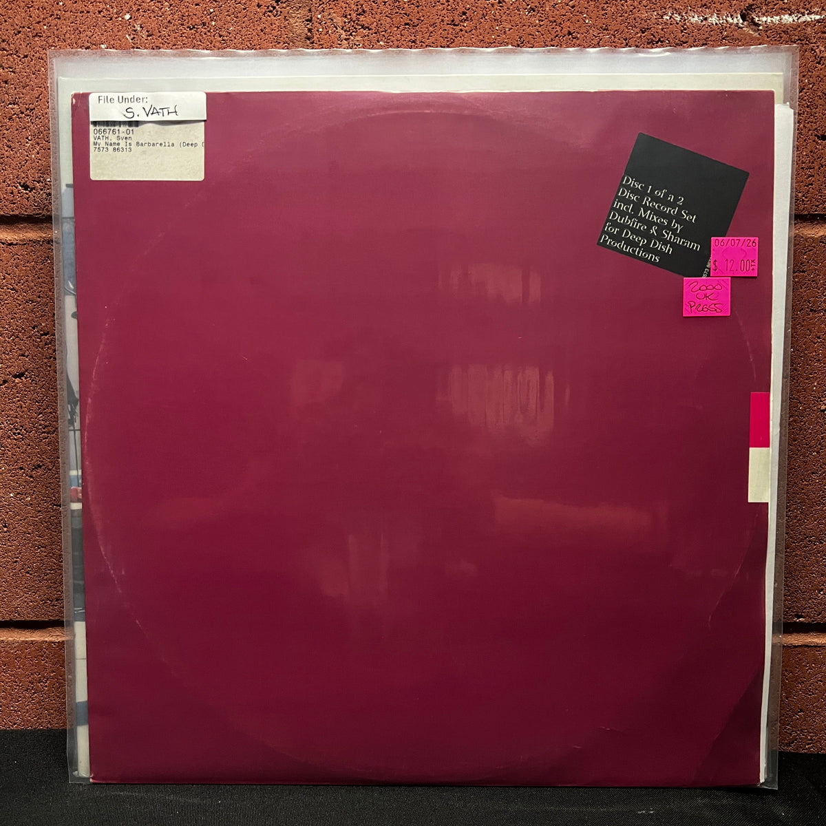 Used Vinyl: Sven Väth ‎"Barbarella (Remix) (Disc 1 Of 2)" 12" (2000 UK Press)