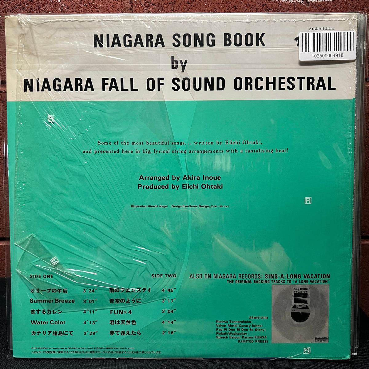 Used Vinyl: Niagara Fall Of Sound Orchestral "Niagara Song Book" LP (1982 Japanese Press in Shrink w/ Hype Sticker)