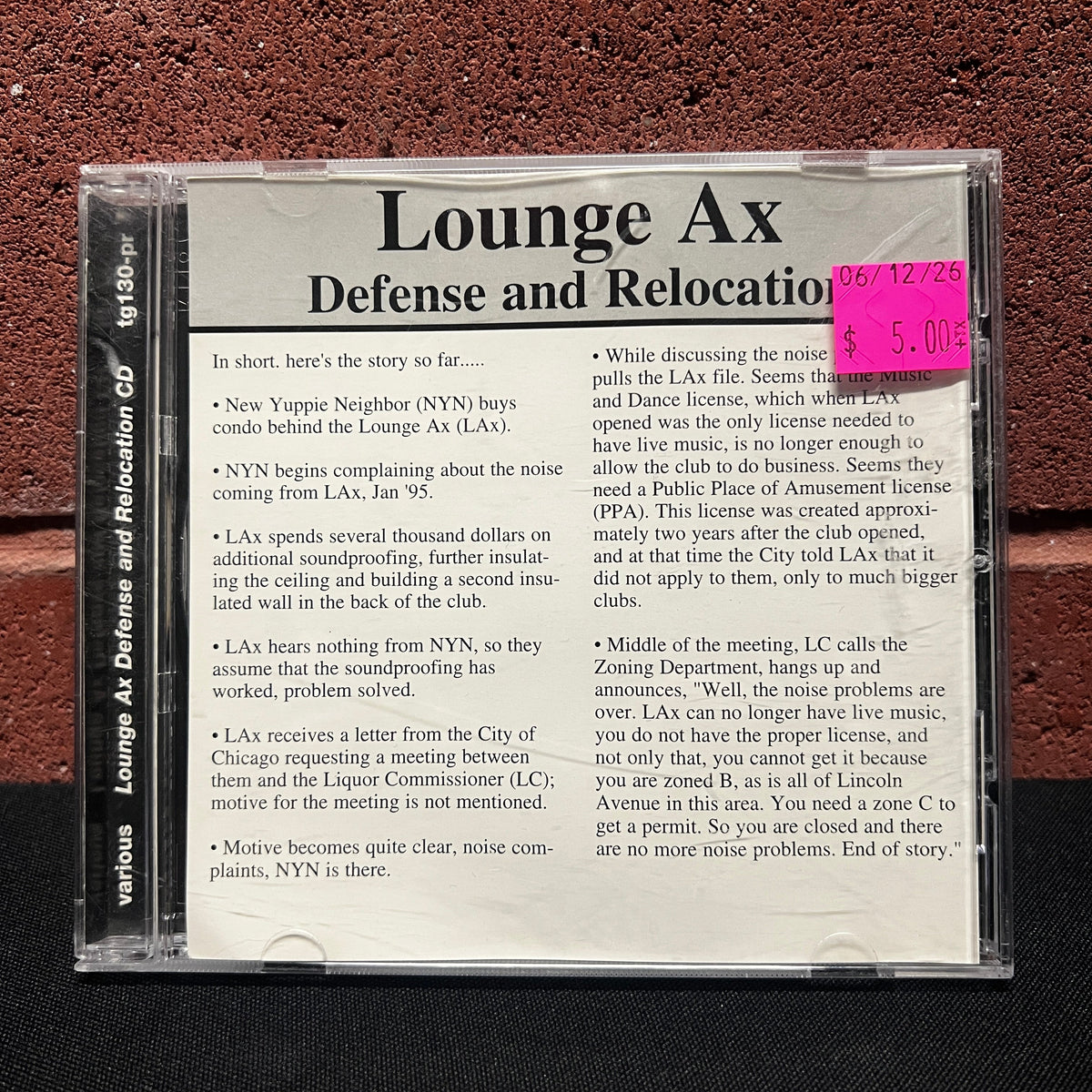 Used CD: Various Artists "Lounge Ax Defense and Relocation CD" CD (Promo copy, Feat. Jesus Lizard, GBV, Shellac, Sebadoh, Tortoise, etc))