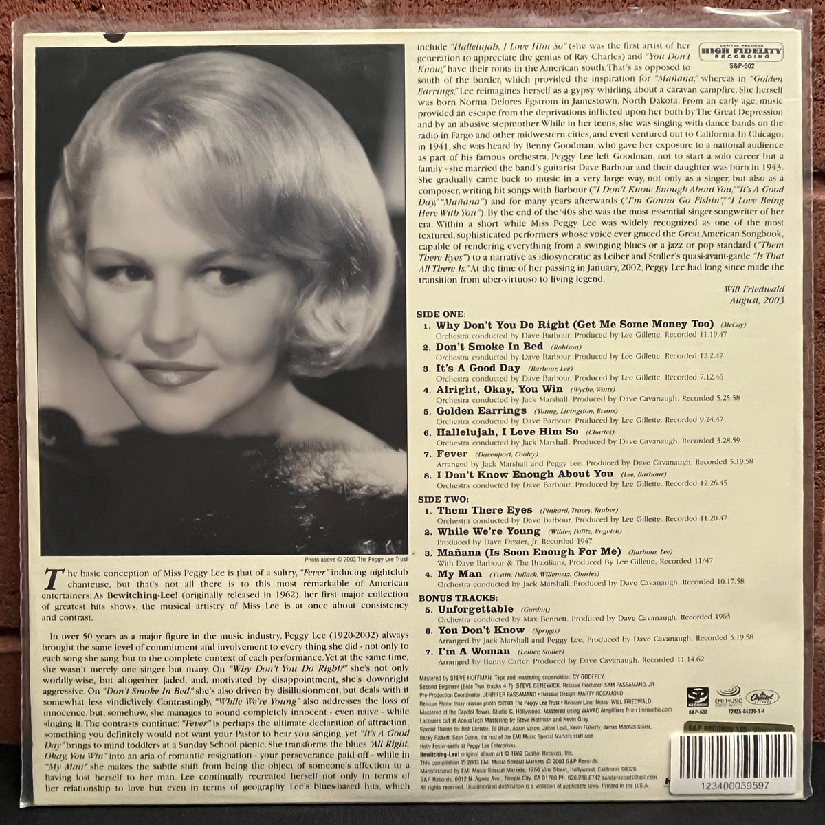 Used Vinyl: Peggy Lee "Bewitching Lee!" LP (2003 180g Press)