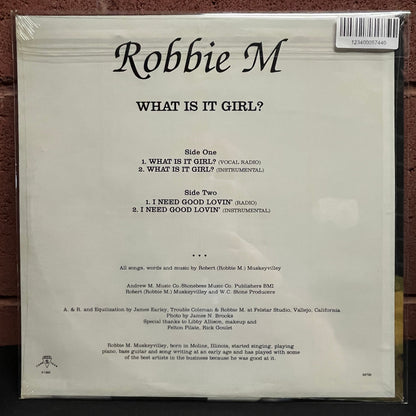 Used Vinyl: Robbie M "What Is It Girl?" 12" (1989 Press)