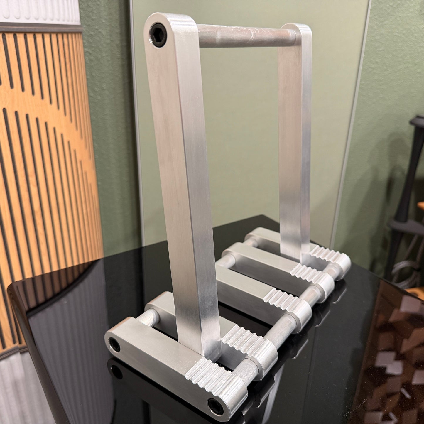 Machined Aluminum Custom Hand-Made Record Display Stand