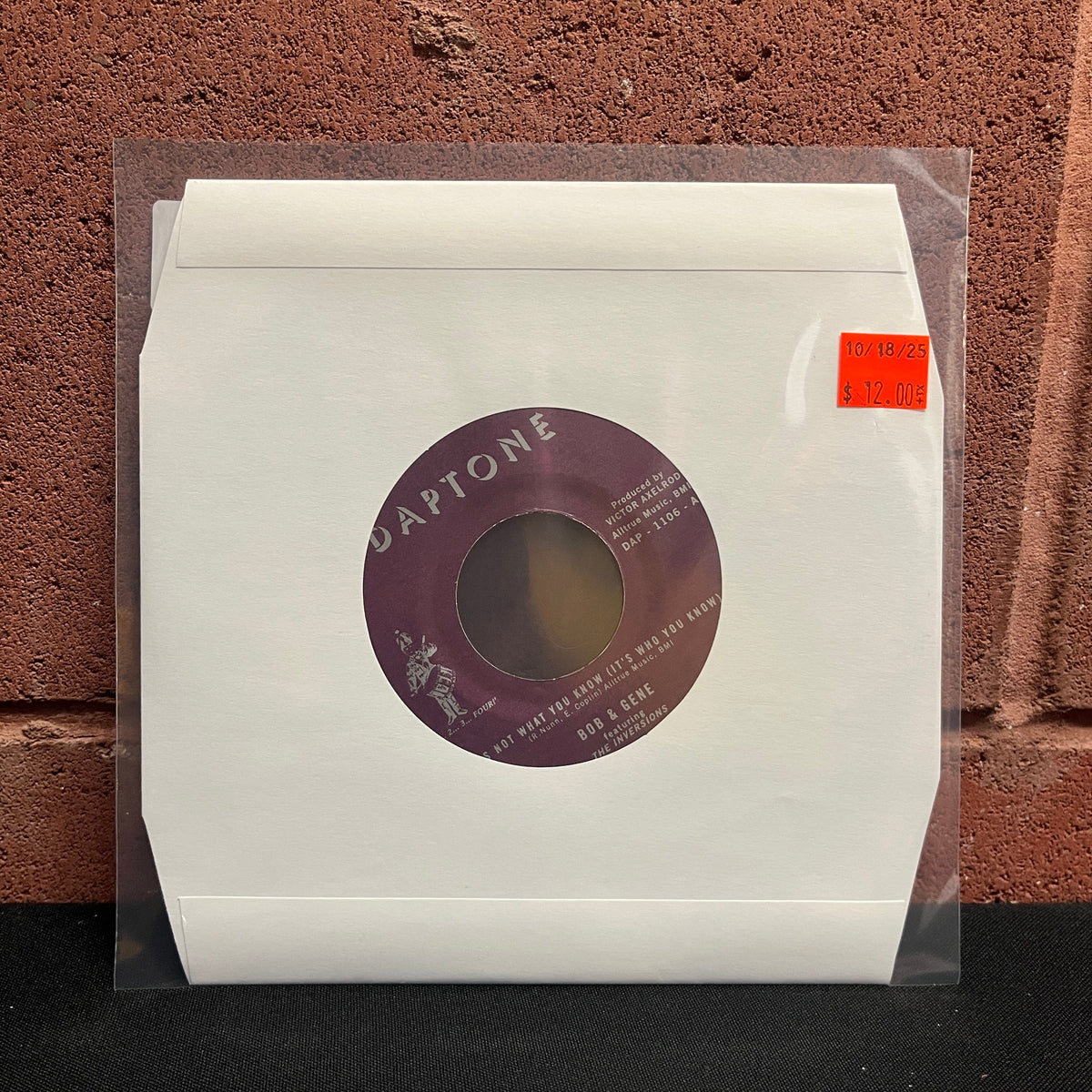 Used Vinyl: Bob & Gene Featuring The Inversions "It's Not What You Know (It's Who You Know)" 7"