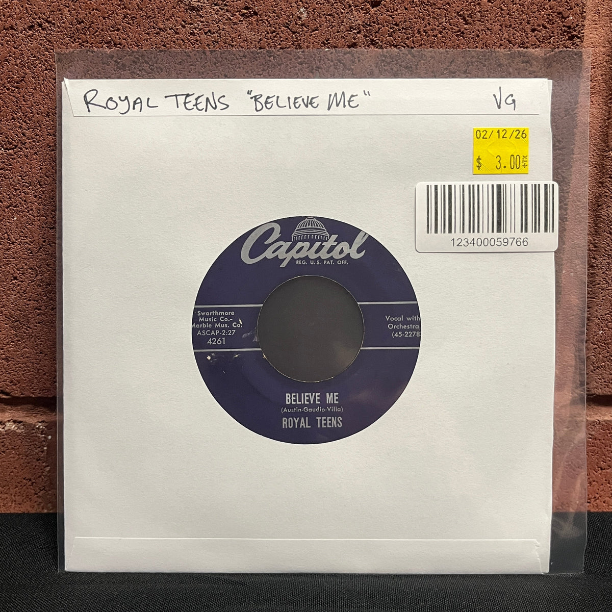Used Vinyl: Royal Teens "Believe Me" 7"