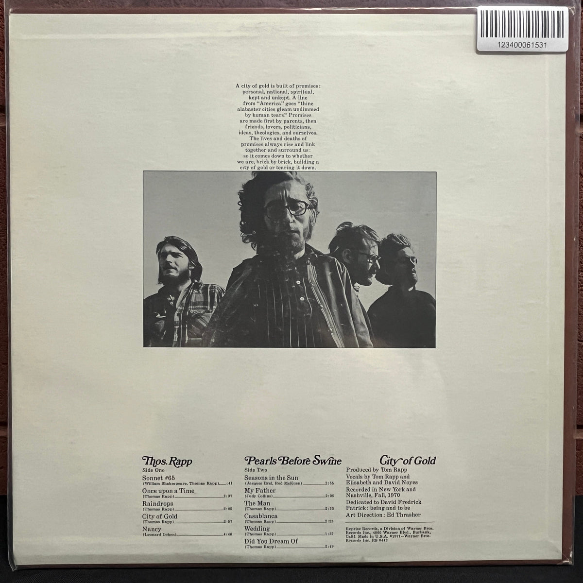 Used Vinyl: Thomas Rapp / Pearls Before Swine "City Of Gold" LP (1971 Promo Press)