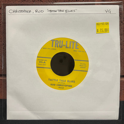 Used Vinyl: Rod Christopher "Tattle Tale Blues" 7" (1962 pressing)