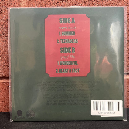 USED VINYL: Save Face / Grad Life "Split" 7" (Clear w/Red Splatter Vinyl)