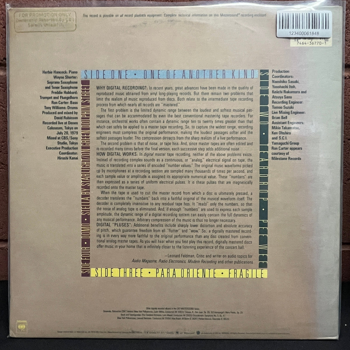 Used Vinyl: The V.S.O.P. Quintet ‎"Live Under The Sky" 2xLP (1980 Promo)
