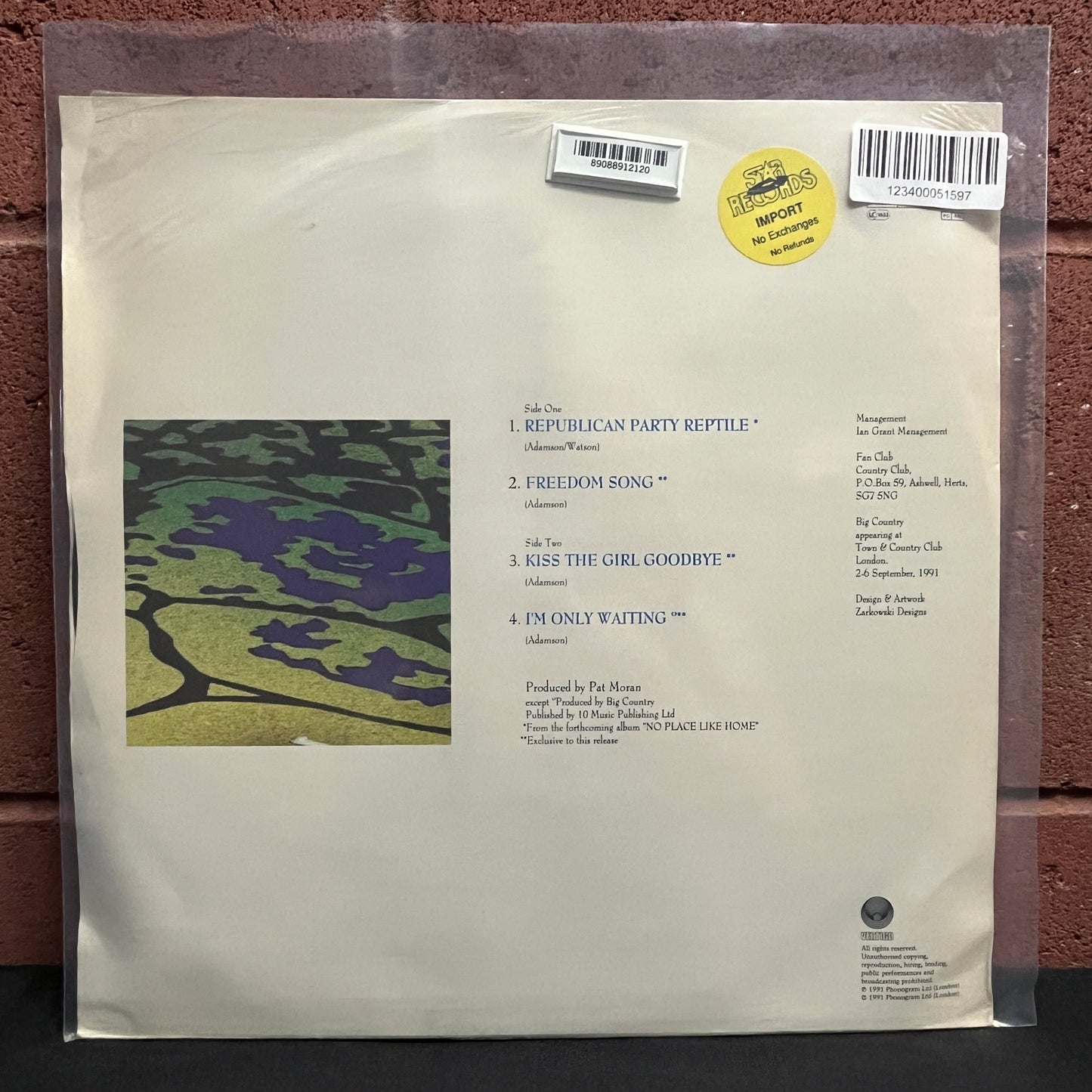 Used Vinyl: Big Country "Republican Party Reptile EP" 12"