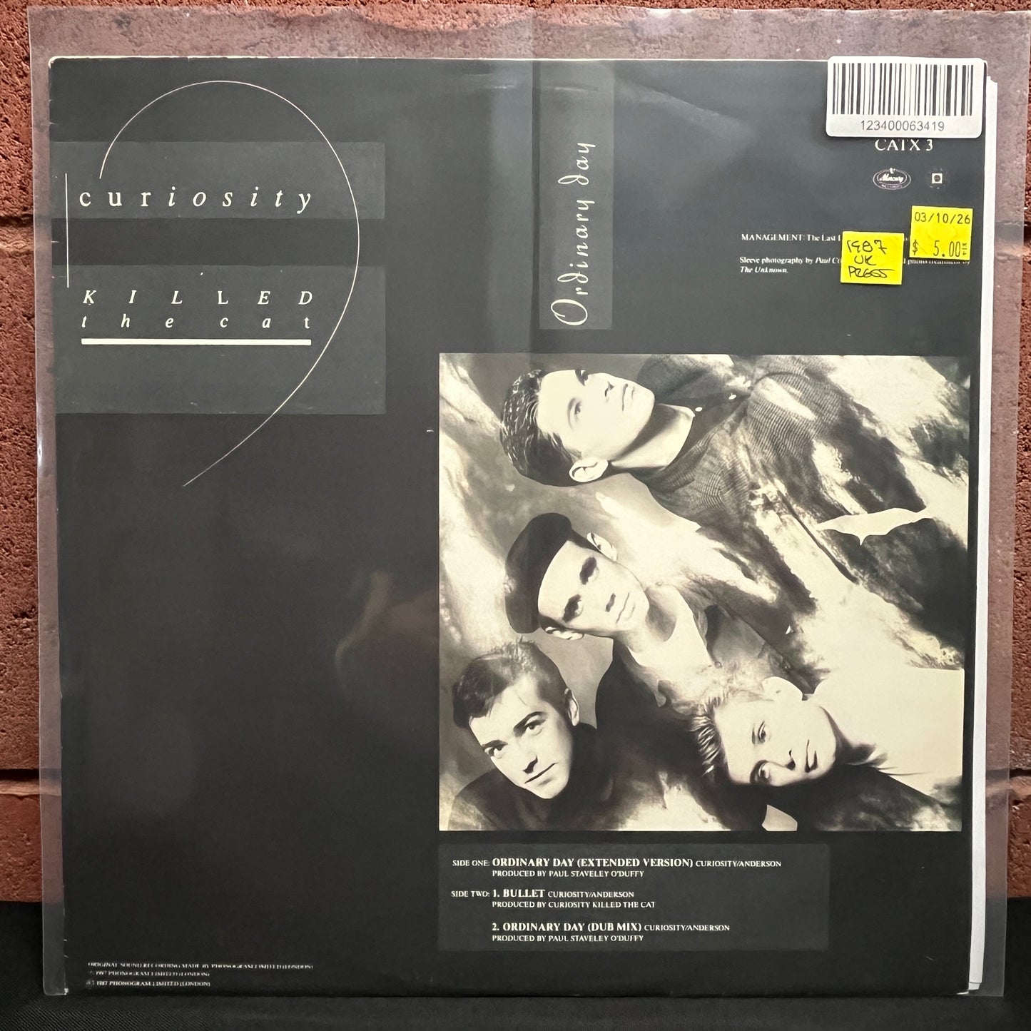 Used Vinyl: Curiosity Killed The Cat "Ordinary Day" 12" (1987 UK Press)