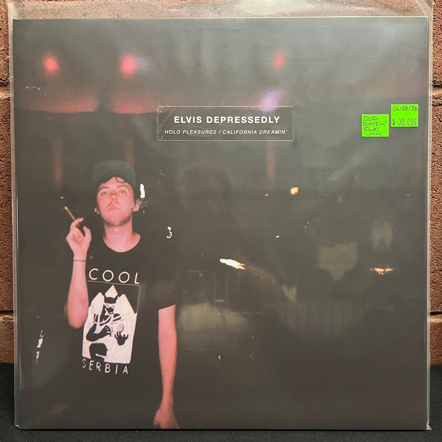 Used LP: Elvis Depressedly "Holo Pleasures / California Dreamin'" LP (2016 Press - Baby Blue In Bone Vinyl)