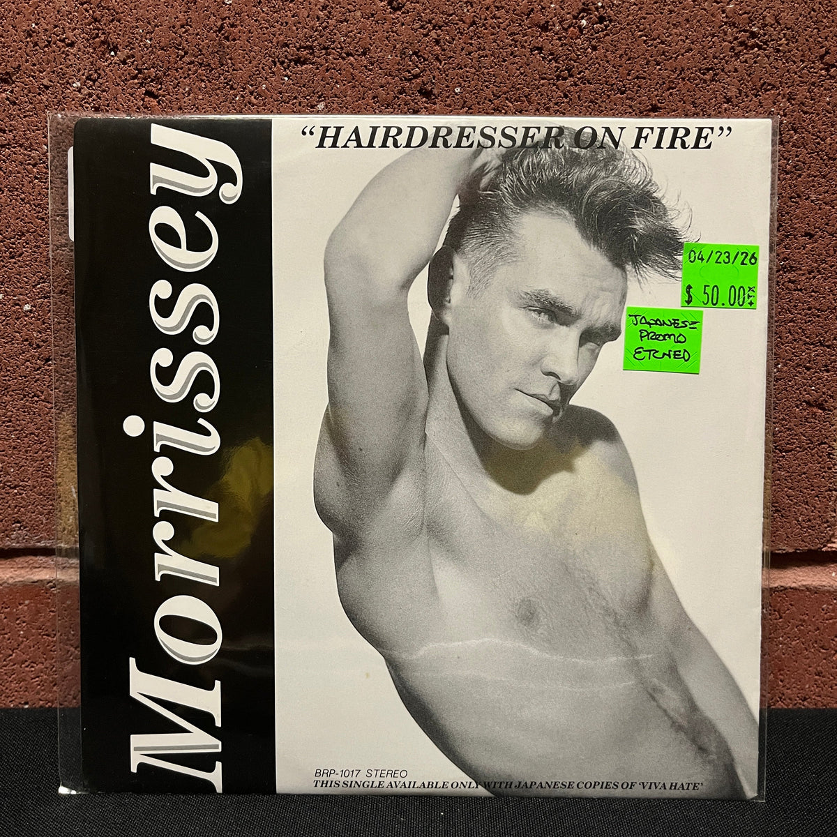 Used Vinyl: Morrissey "Hairdresser On Fire" 7" (Japanese One Sided Etched Promo)