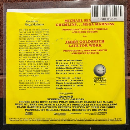 Used Vinyl: Michael Sembello / Jerry Goldsmith ‎"Gremlins...Mega Madness" 7" (1984 Press)