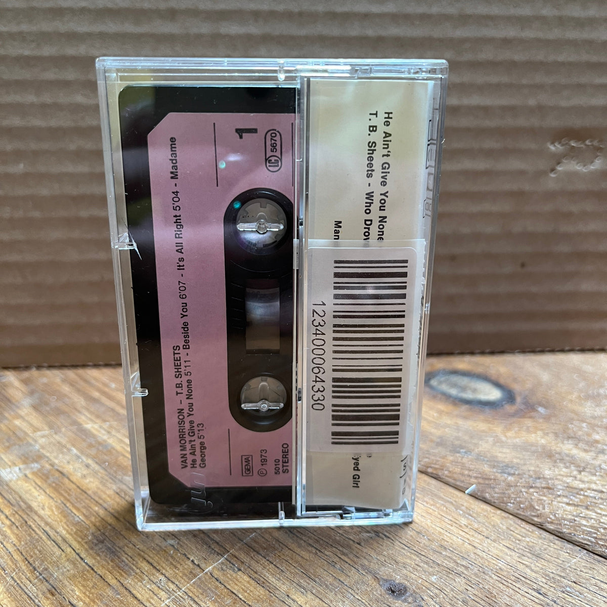 Used Cassette: Van Morrison "‎T.B. Sheets" Tape (70's German Press)