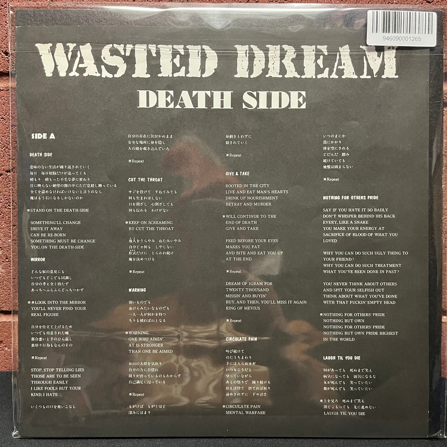 Used Vinyl: Death Side "Wasted Dream" LP (1989 Japanese Press)