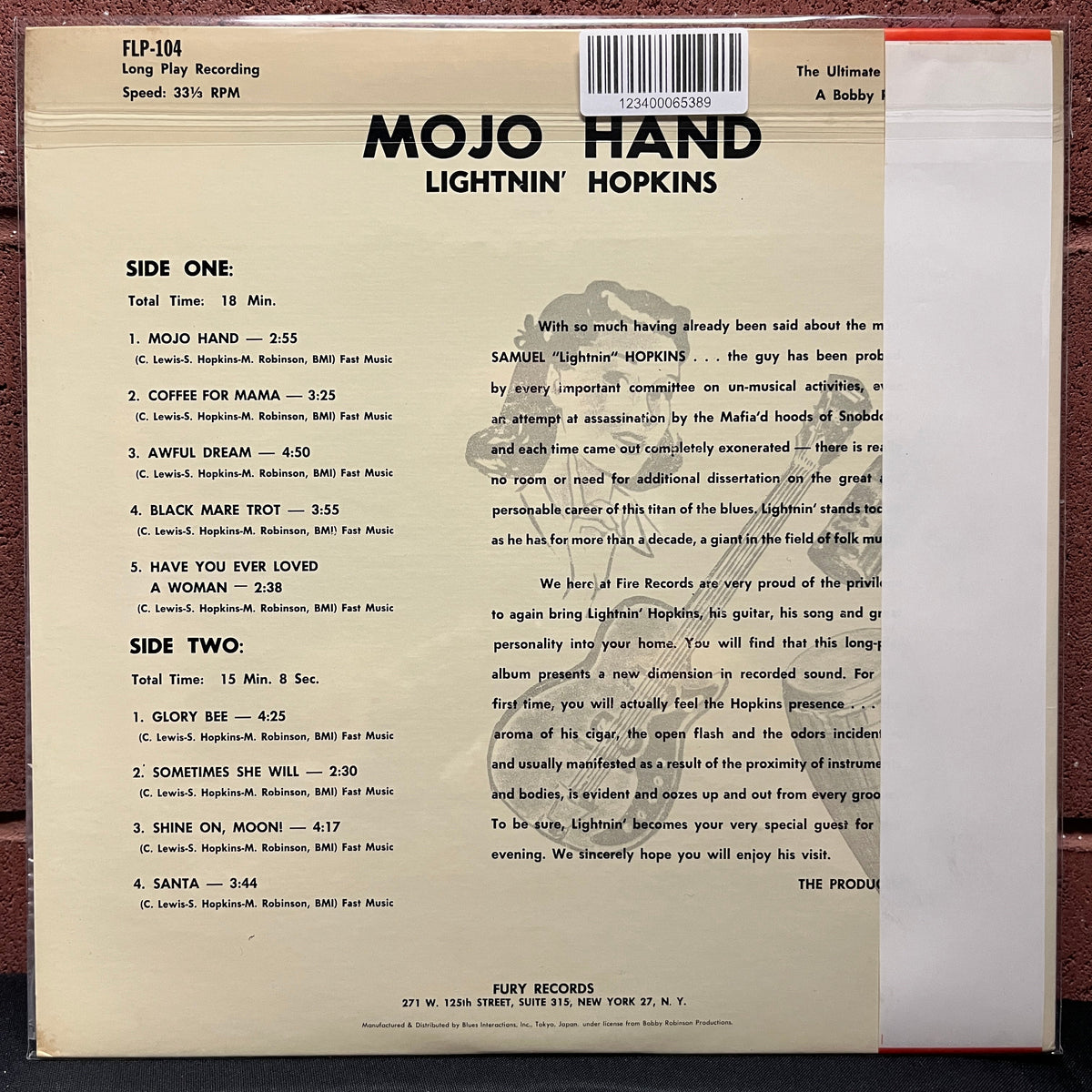 Used Vinyl: Lightnin' Hopkins "Mojo Hand" LP (1983 Japanese Issue)