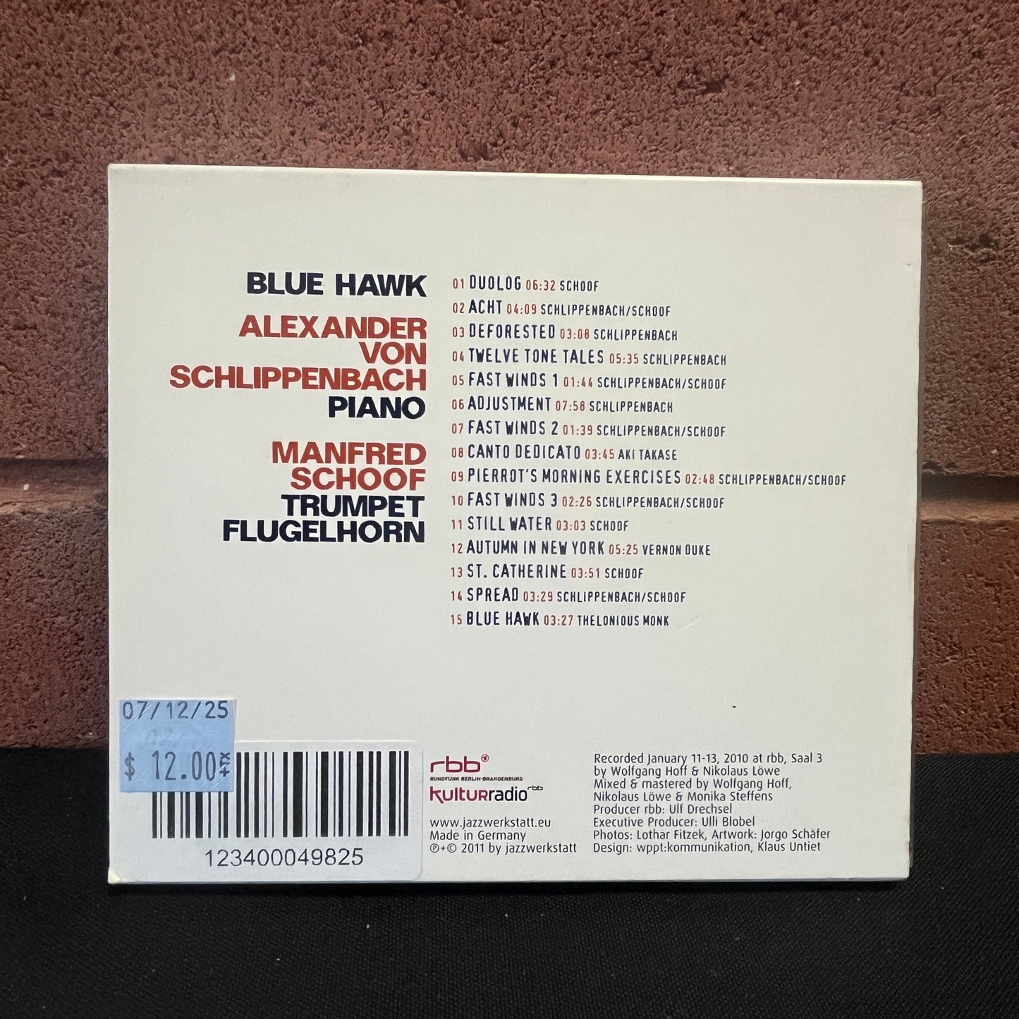 Used CD: Alexander von Schlippenbach & Manfred Schoof ‎"Blue Hawk" CD