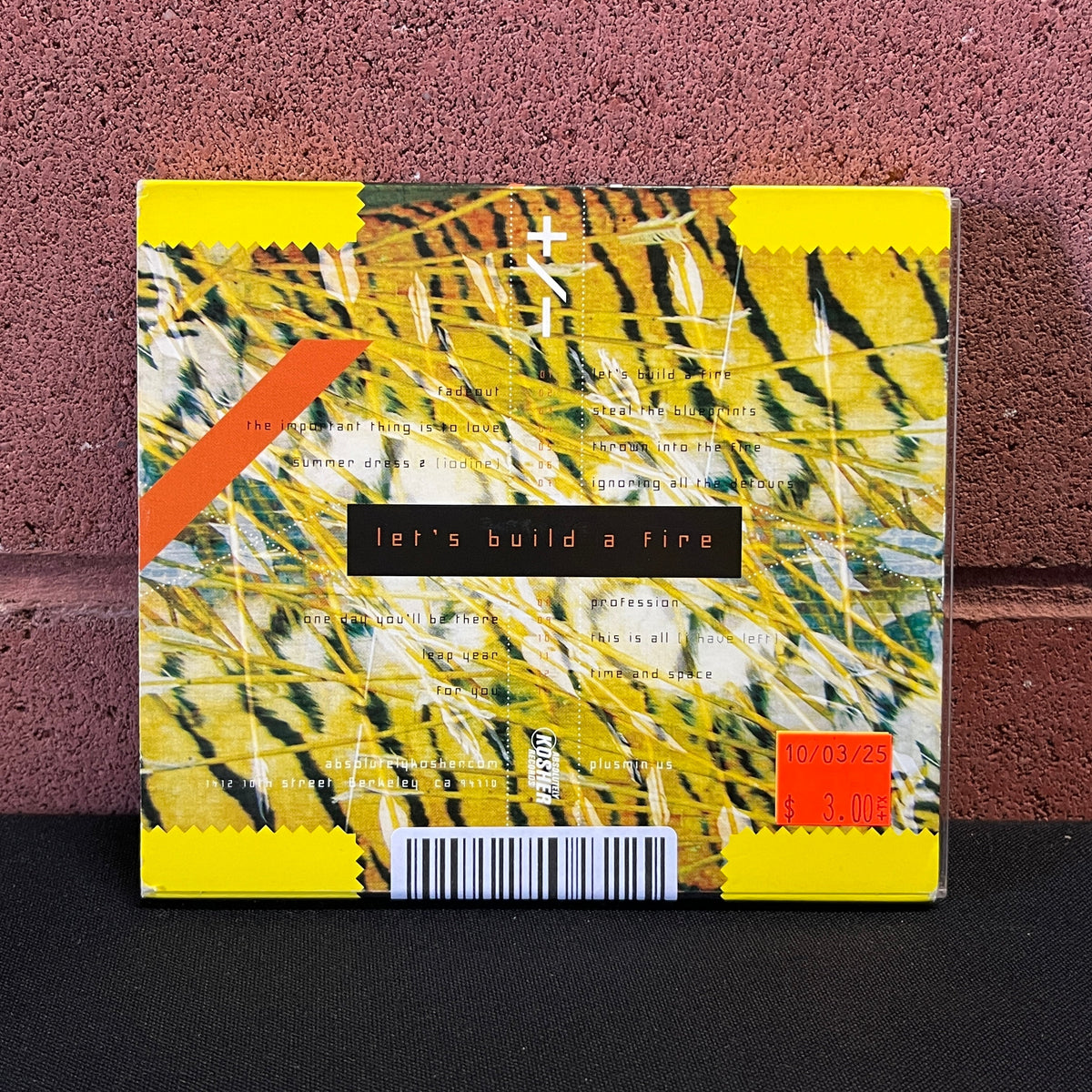 Used CD: Plus/Minus "Let's Build A Fire" CD