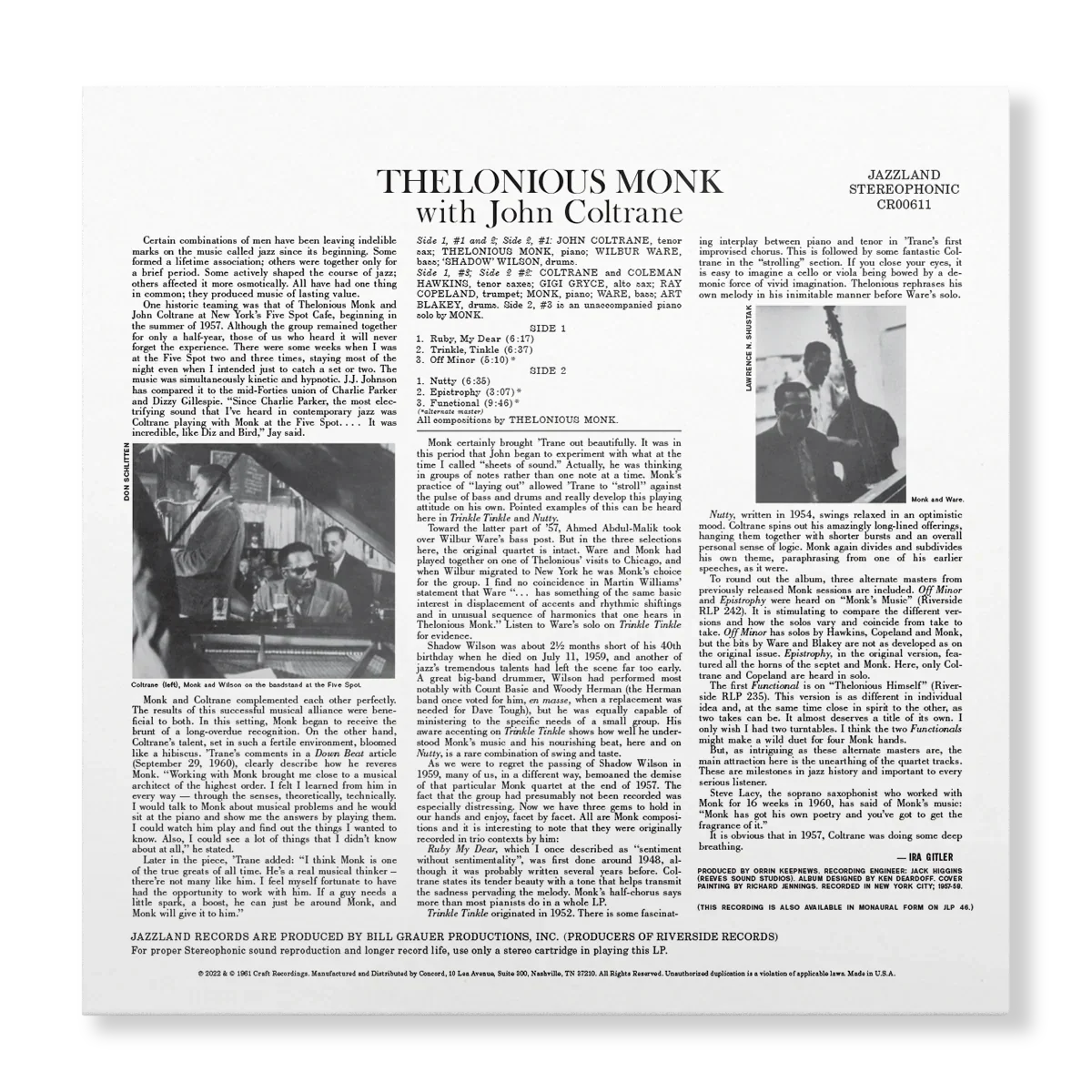 Thelonious Monk - Thelonious Monk with John Coltrane - OJC LP