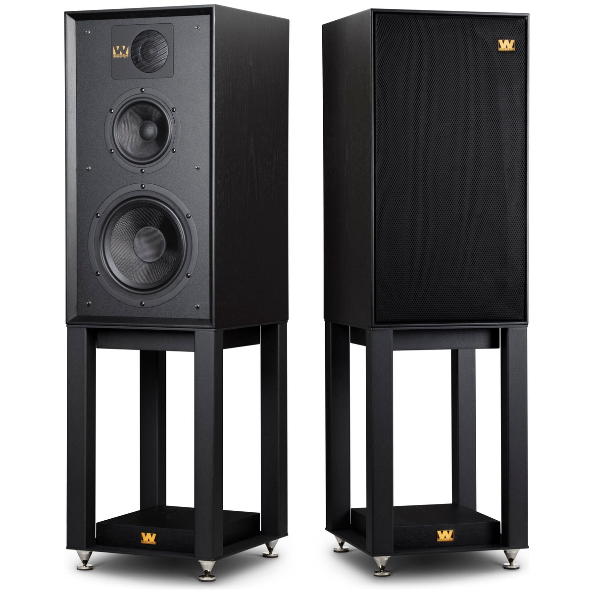 Wharfedale - Linton 85th Anniversary Walnut Bookshelf Speakers With Stands