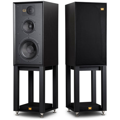 Wharfedale - Linton 85th Anniversary Walnut Bookshelf Speakers With Stands