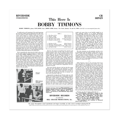 [Pre Order] Bobby Timmons - This Here Is Bobby Timmons - OJC LP