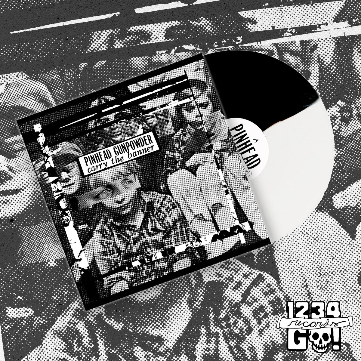 Pinhead Gunpowder "Carry The Banner" LP (White & Black Split Vinyl)